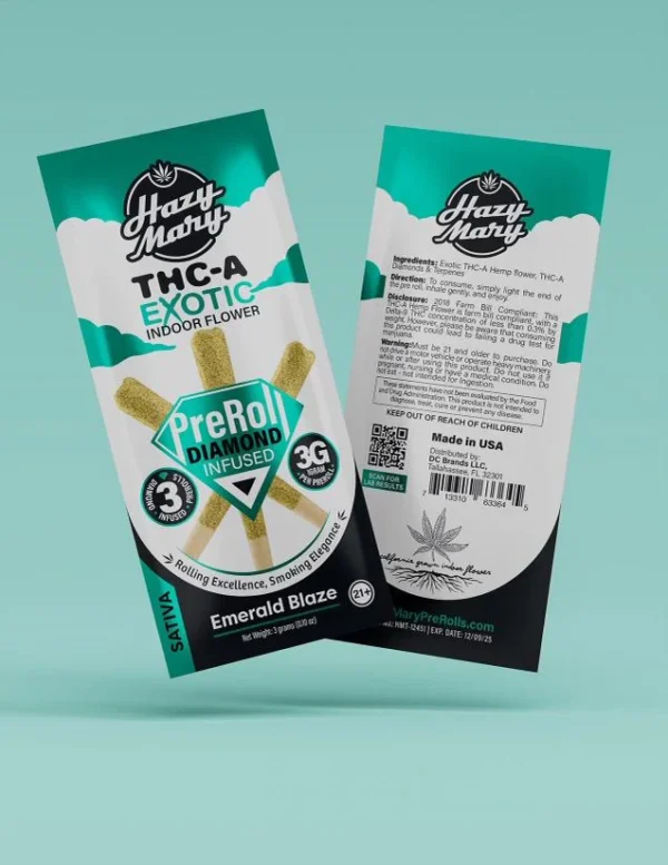 Hazy Mary Diamond Infused 1g THCA Pre-Rolls 3ct 10pk - Image 2