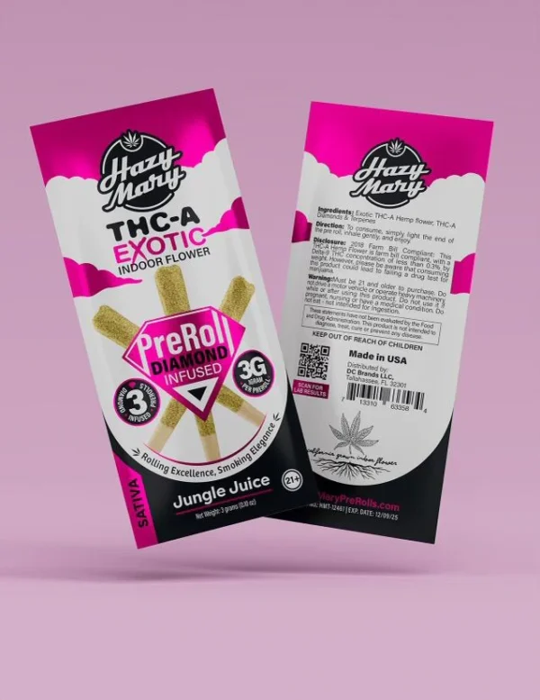 Hazy Mary Diamond Infused 1g THCA Pre-Rolls 3ct 10pk - Image 4