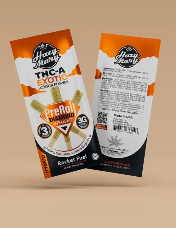 Hazy Mary Diamond Infused 1g THCA Pre-Rolls 3ct 10pk - Image 5