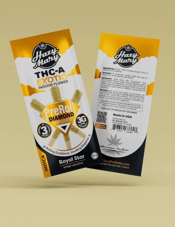 Hazy Mary Diamond Infused 1g THCA Pre-Rolls 3ct 10pk - Image 6